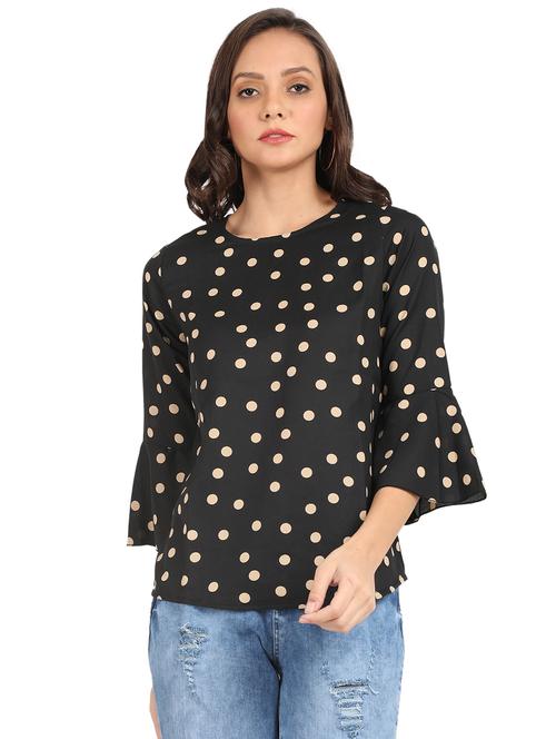 bell sleeved polka dots top - 15924703 - Very Small Image - 1