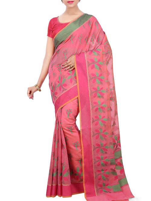 women's null pink colored saree with blouse - 15925810 - Very Small Image - 1
