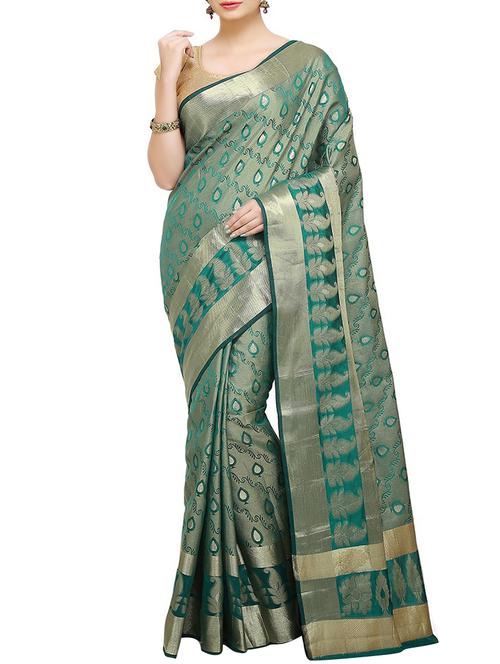 women's banarasi saree with blouse - 15925834 - Very Small Image - 1