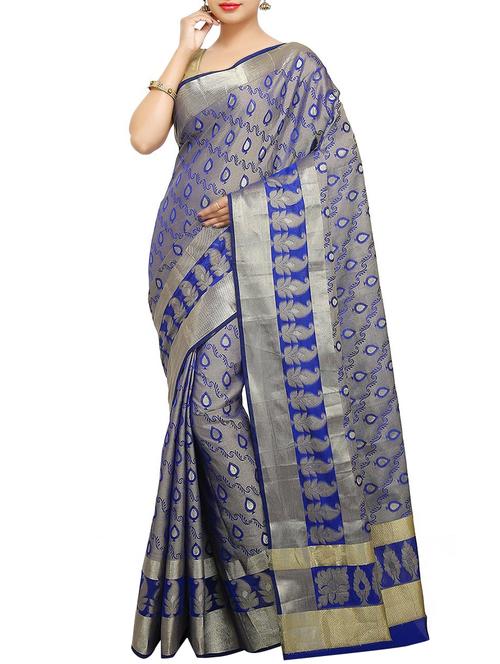 multi colored silk chanderi saree with blouse - 15925835 - Very Small Image - 1
