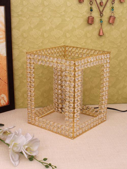 home sparkle handmade crystal table lamp mild steel (gold) - 15926561 - Very Small Image - 1