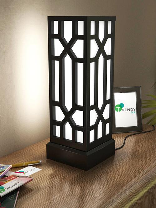 home sparkle led table lamp big engineered wood  (black) (17 x 17 x 47.5 cm) - 15926571 - Very Small Image - 1