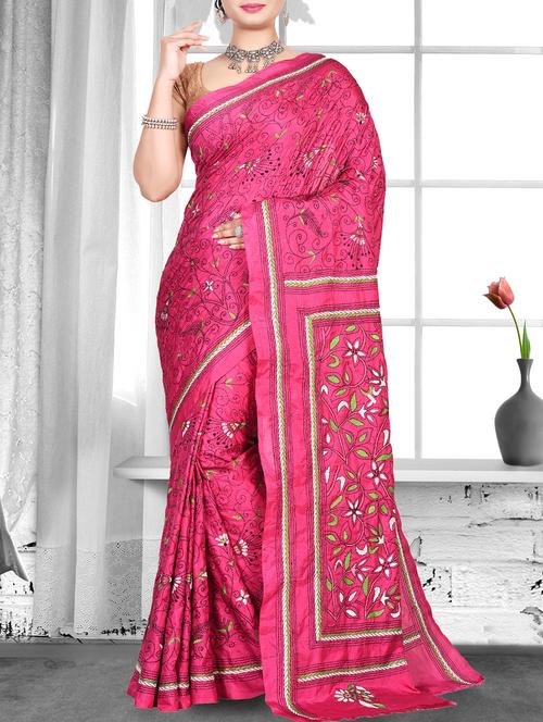 floral embroidered saree with blouse - 15929484 - Very Small Image - 1
