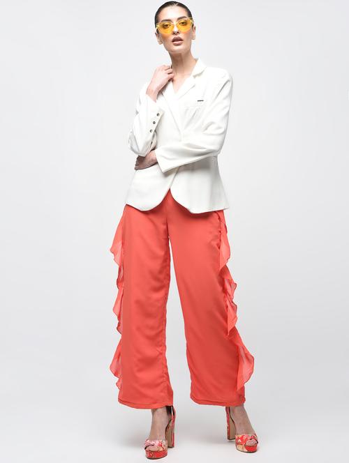 peach frill detail palazzo - 15930095 - Very Small Image - 1