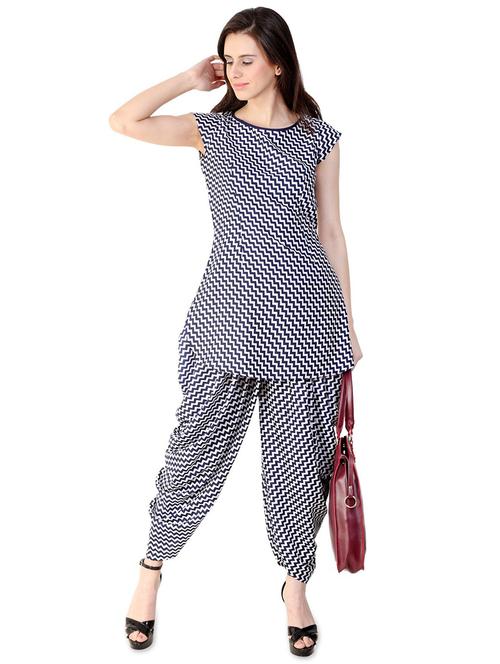 printed kurta with dhoti salwar set - 15930805 - Very Small Image - 1