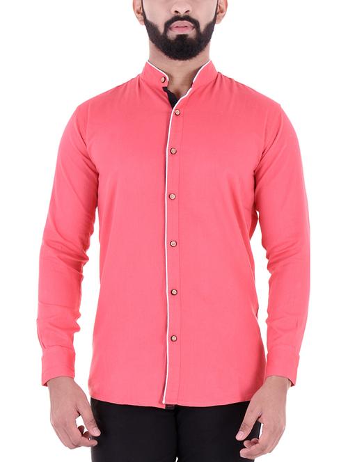 pink cotton casual shirt - 15930846 - Very Small Image - 1