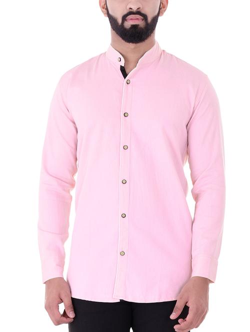 pink cotton blend casual shirt - 15930853 - Very Small Image - 1