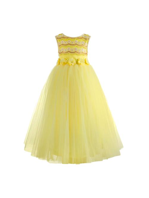 yellow net gown - 15931076 - Very Small Image - 1