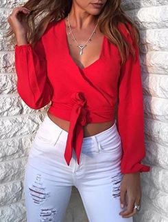 tie front crop top - 15931110 - Very Small Image - 1