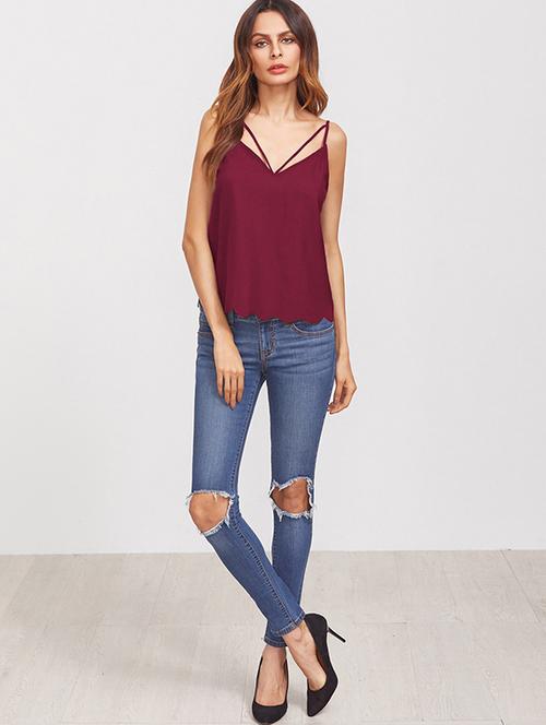 scallop hem cami top - 15931165 - Very Small Image - 1