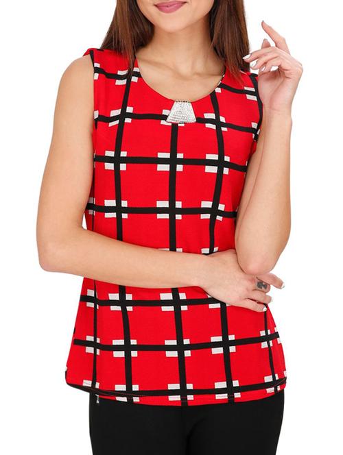 women's straight round neck top - 15931459 - Very Small Image - 1