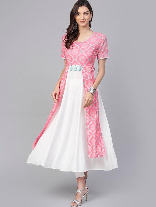 layered printed kurta with tassels - 15932508 - Very Small Image - 1