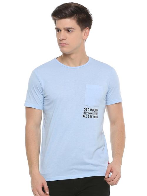 blue solid pocket t-shirt - 15932719 - Very Small Image - 1