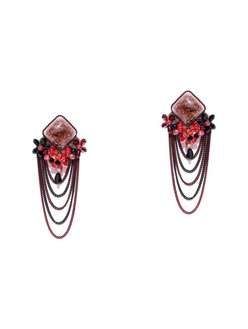 red brass drop earring - 15932924 - Very Small Image - 1