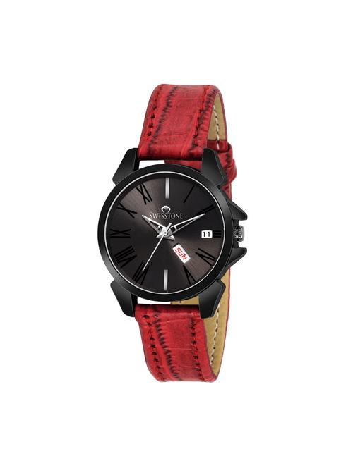 swisstone bk345-blk-red round dial analog watch - 15933011 - Very Small Image - 1