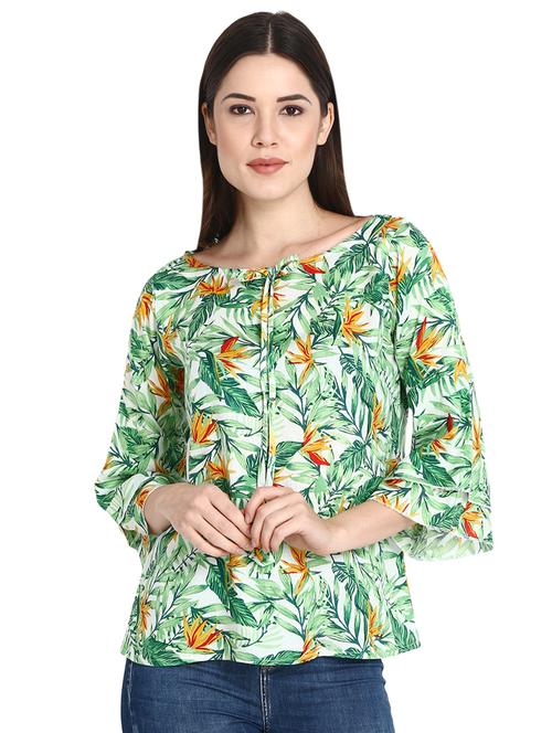 tropical tie up detail top - 15933744 - Very Small Image - 1