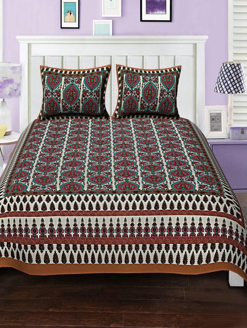 cotton bed sheet with 2 pillow covers - 15934469 - Very Small Image - 1