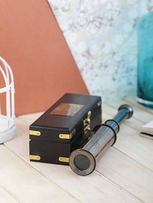 antique colour telescope with wooden box nautical spy glass navigator - 15934973 - Very Small Image - 1