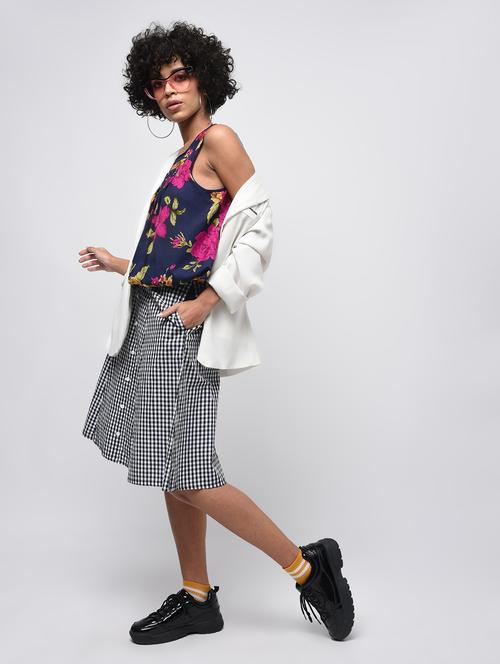 pleated floral blouson top - 15936509 - Very Small Image - 1