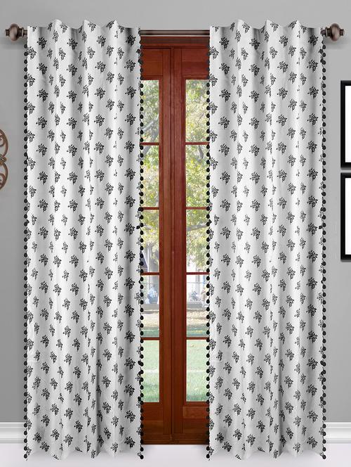red printed rod pocket curtain set - 15936885 - Very Small Image - 1