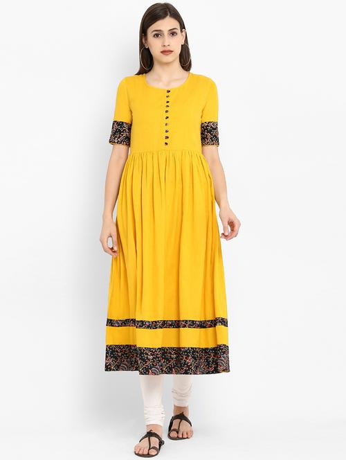 flared solid kurta - 15936955 - Very Small Image - 1