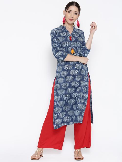 printed straight kurta - 15936958 - Very Small Image - 1