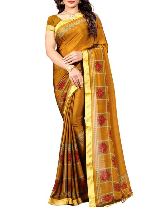 ethnic motif printed saree with blouse - 15937587 - Very Small Image - 1