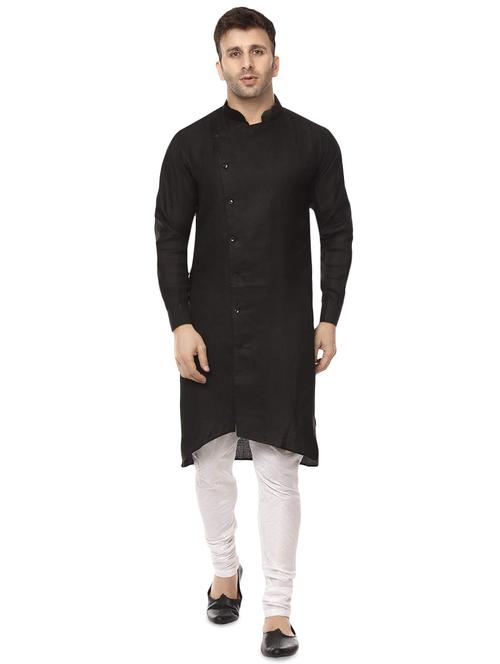 black cotton kurta pyjama set - 15937899 - Very Small Image - 1