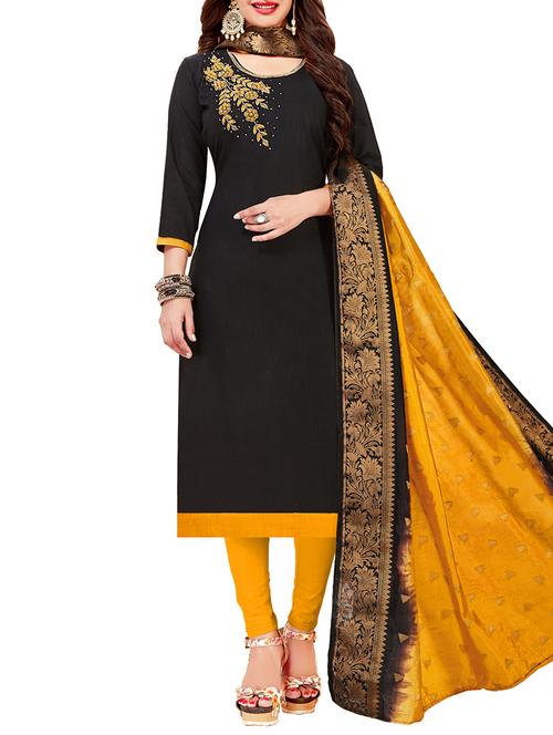 embellished unstitched churidaar suit - 15938616 - Very Small Image - 1