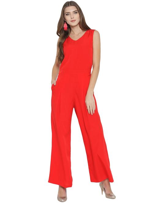 pleat detail full leg jumpsuit - 15939094 - Very Small Image - 1