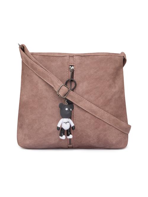 brown solid regular sling bag - 15939464 - Very Small Image - 1