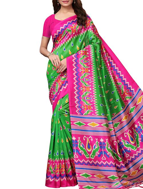 ethnic motif printed saree - 15940025 - Very Small Image - 1