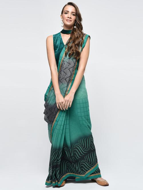 chevron brasso woven saree with blouse - 15940685 - Very Small Image - 1