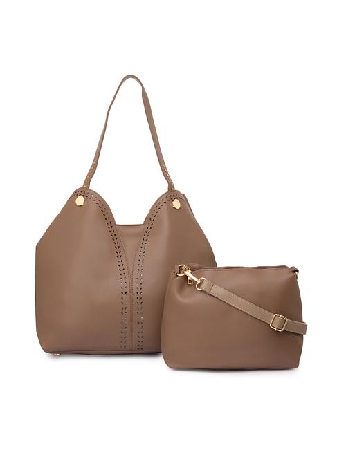 brown leatherette (pu) handbag - 15940873 - Very Small Image - 1