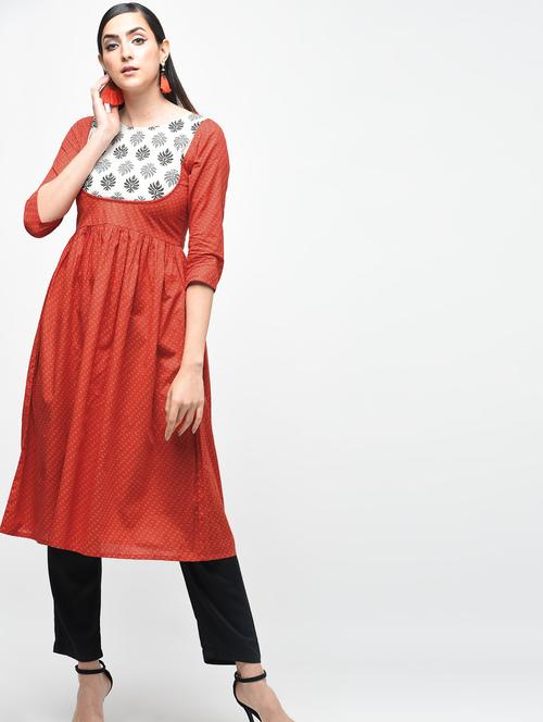 geometrical printed flared kurta - 15941757 - Very Small Image - 1