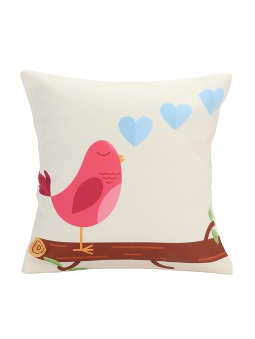 pretty pink birf printed 12x12 inches cushion. - 15941836 - Very Small Image - 1