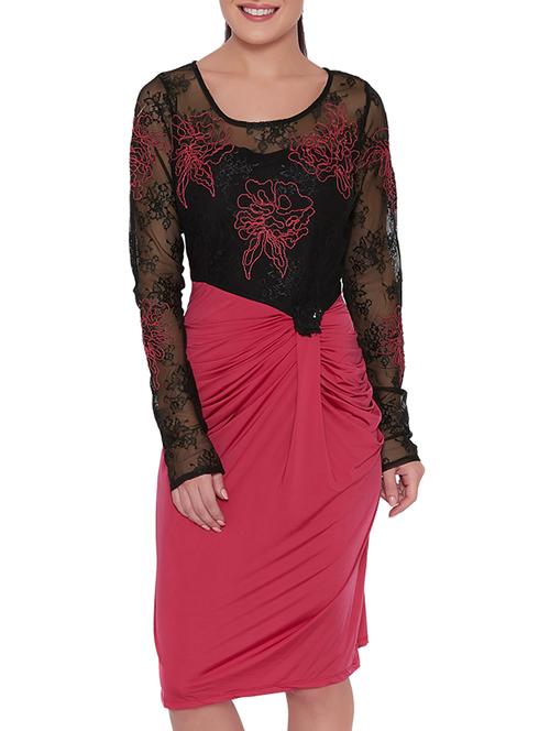 embroidered mesh a-line dress - 15943591 - Very Small Image - 1