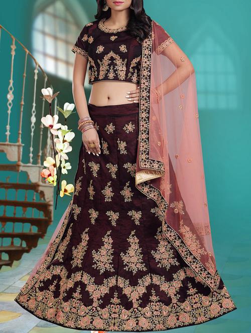 embroidered flared lehenga - 15943622 - Very Small Image - 1