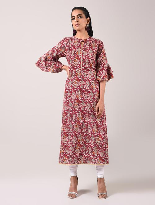 a-line printed kurta - 15943718 - Very Small Image - 1