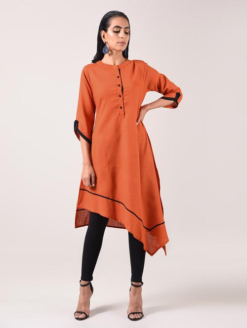 solid asymmetric kurta - 15943723 - Very Small Image - 1