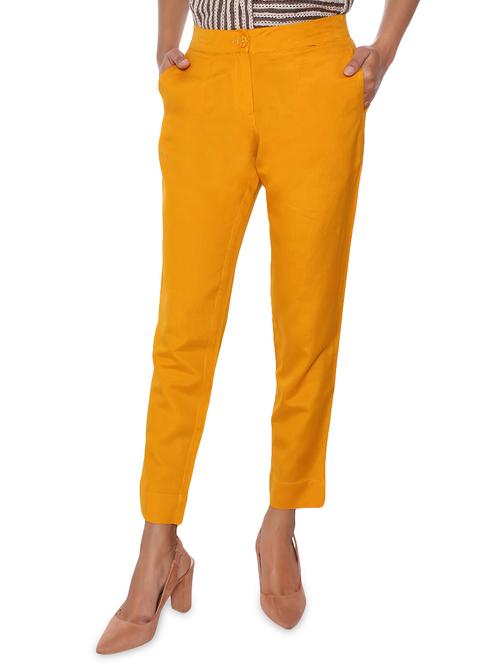 elasticated waist flat front trouser - 15944472 - Very Small Image - 1