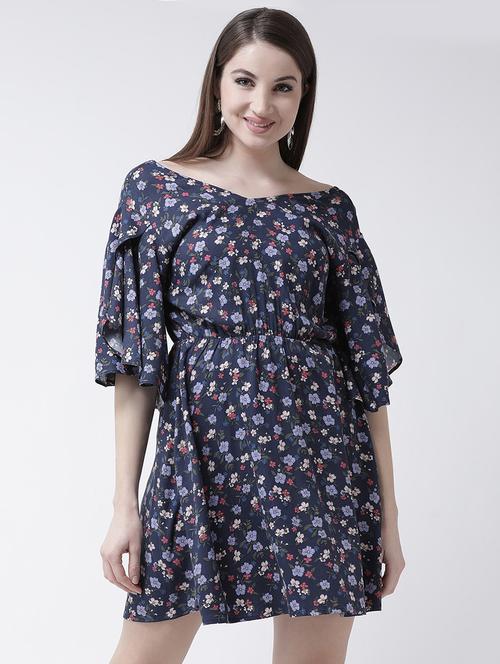 flutter sleeved floral a-line dress - 15944596 - Very Small Image - 1