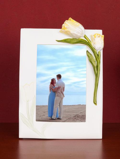 personalized resin white rectangle shaped photo frame by golden peacock - 15950011 - Very Small Image - 1