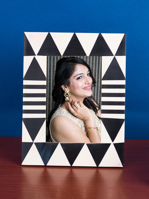 personalized black-white rectangle table top photo frame by golden peacock - 15950019 - Very Small Image - 1