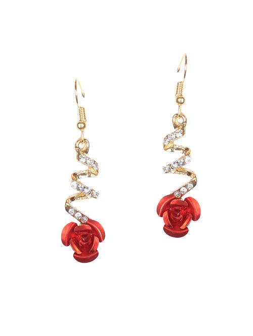 red metal drop earring - 15950185 - Very Small Image - 1