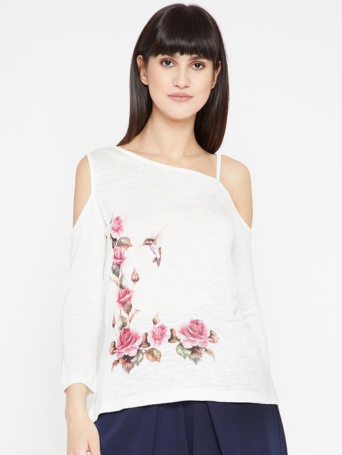 cold shoulder graphic print top - 15951578 - Very Small Image - 1