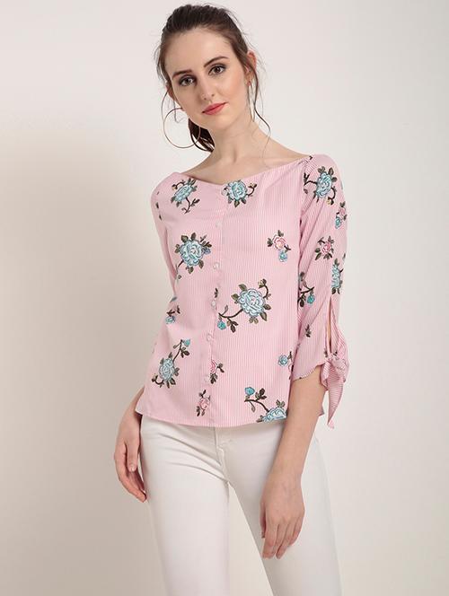 boat neck floral embroidered top - 15951830 - Very Small Image - 1