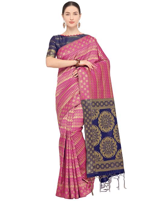 self design kanjivaram saree with blouse - 15951854 - Very Small Image - 1