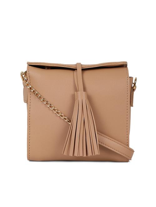 brown leatherette (pu) sling bag - 15952829 - Very Small Image - 1