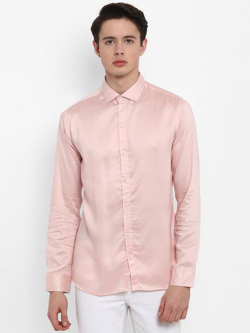 pink solid casual shirt - 15952900 - Very Small Image - 1